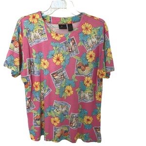 Liz Claiborne Lizsport Women’s Short Sleeve Top Size Medium Multicolor Print
